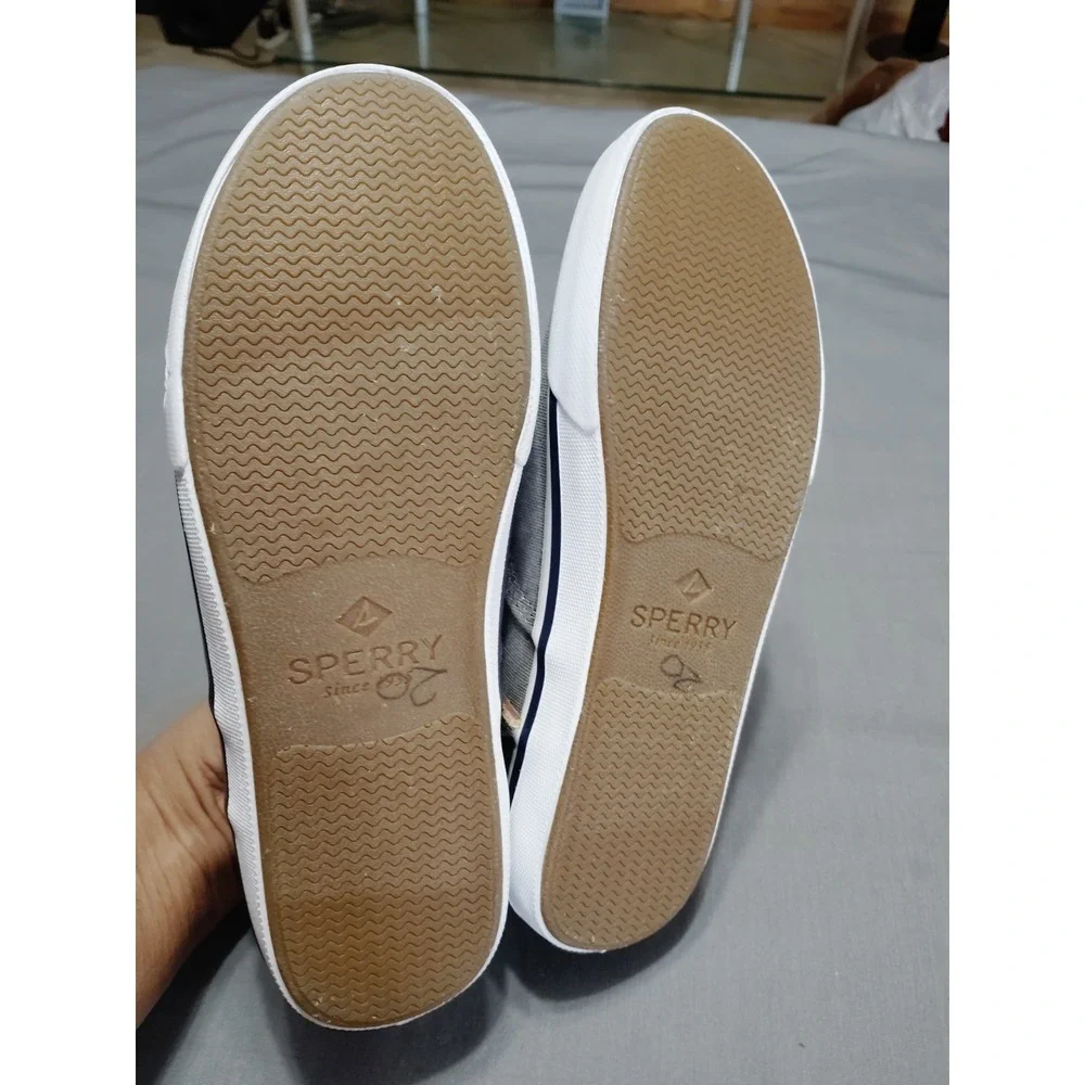 NWT Sperry Boat Shoes Striper II CVO STS17393‎ Gray Preppy Resort Athletic Men 8